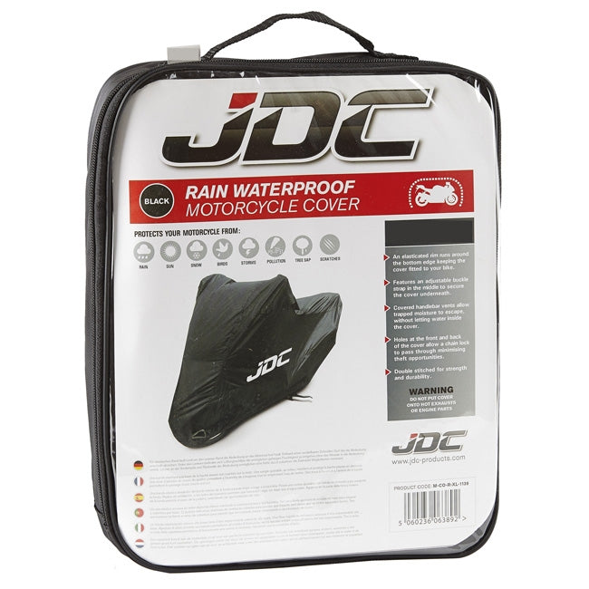 JDC Product's rain waterproof cover for motorcycles packaging