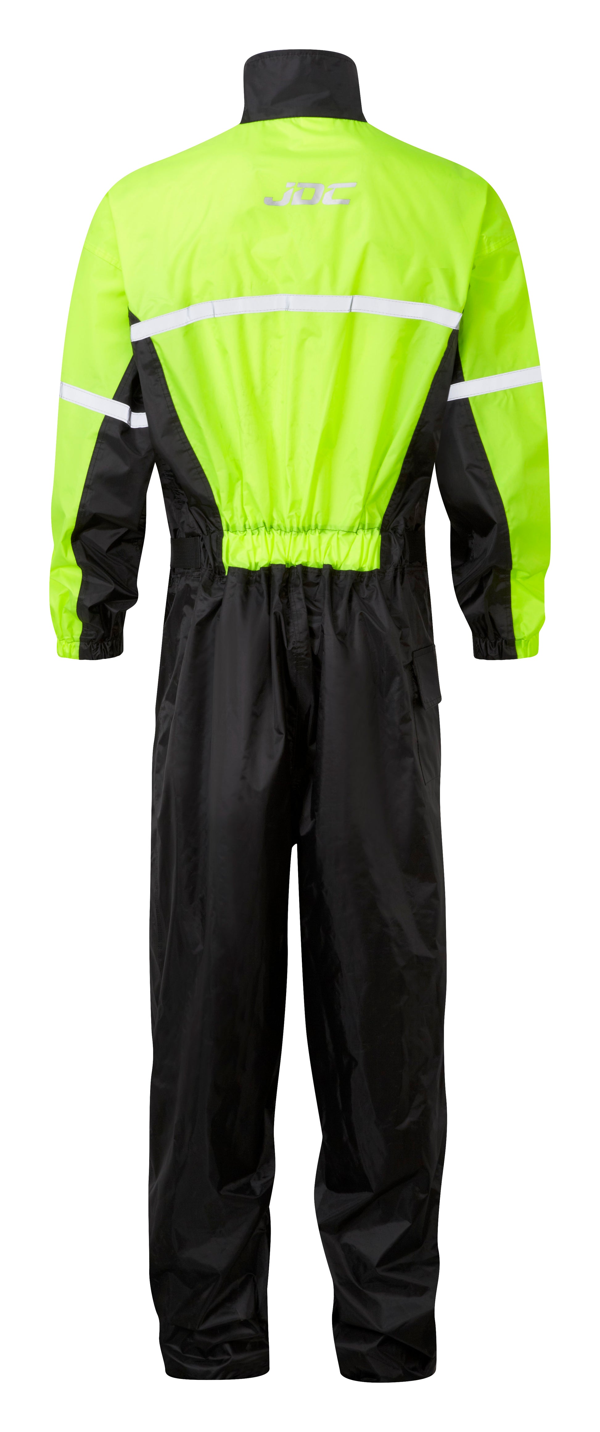 JDC Product's Shield Motorcycle Rain Suit high vis rear view