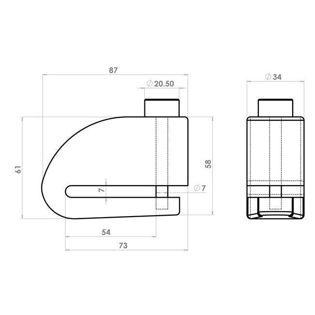 JDC Product's disk lock and alarm technical drawings