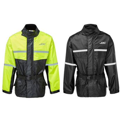 JDC Product's Shield Motorcycle Rain Jacket hi vis & black