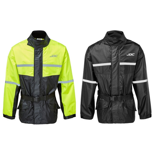 JDC Product's Shield Motorcycle Rain Jacket hi vis & black