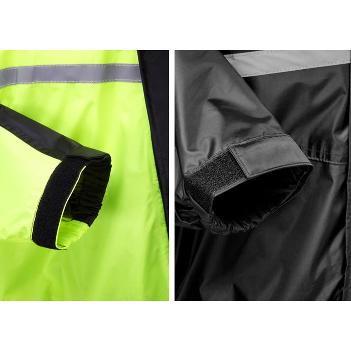 JDC Product's Shield Motorcycle Rain Jacket high vis sleeve view