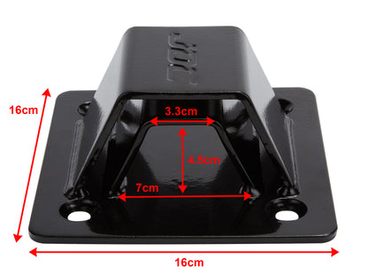JDC Product's Ground Anchor Pro in black dimensions shown